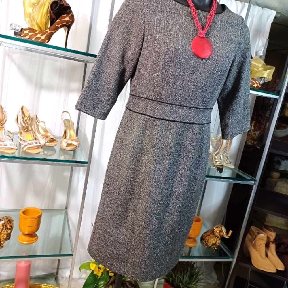 Vintage I.N. Studio San Fransico, Tailored Black/White Shift Dress, Size: 10 - Picture 4 of 14
